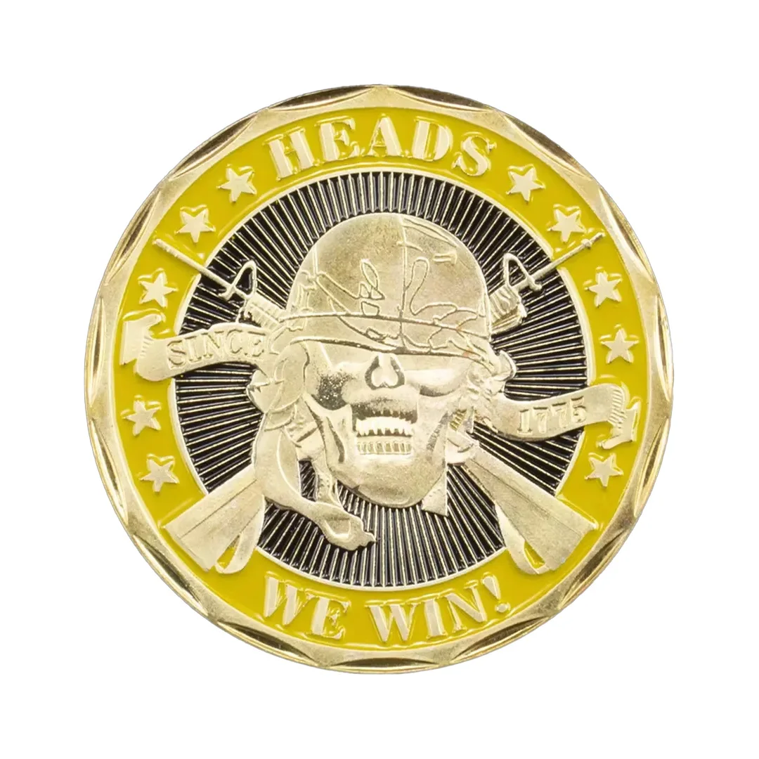 We Win/You Lose Skull Pattern Commemorative Coin Head and Tail Gold Plated Souvenir coins Collection Art