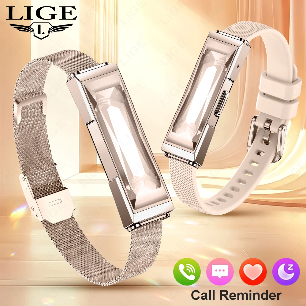

LIGE New Smart Bracelet Women Men Real Time Heart Rate Blood Oxygen Sleep Monitoring Message Reminder Smart Band For Android IOS
