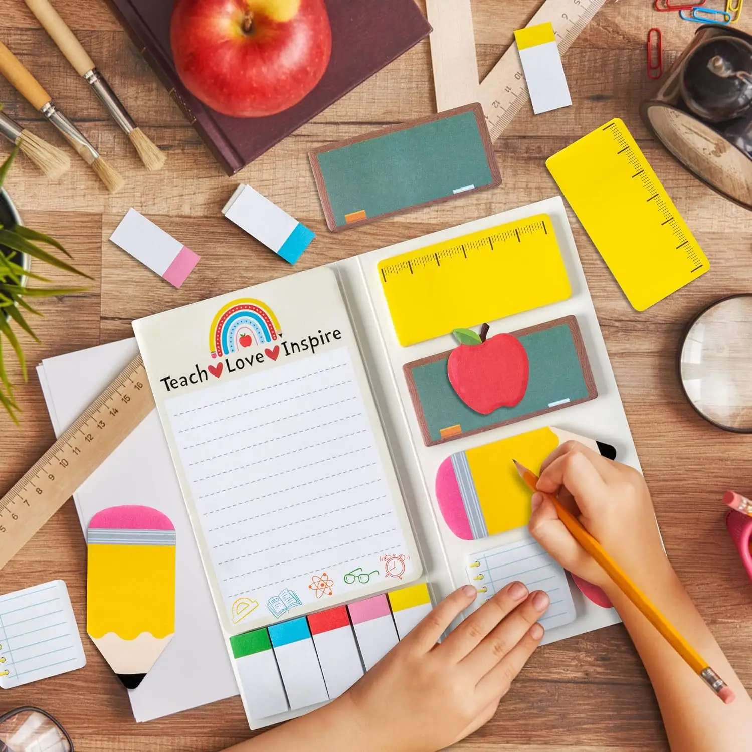Teachers' Day Theme Sticky Note Combination This multi-piece set of cute school themed handbill stickers cartoon Sticky notes image 6