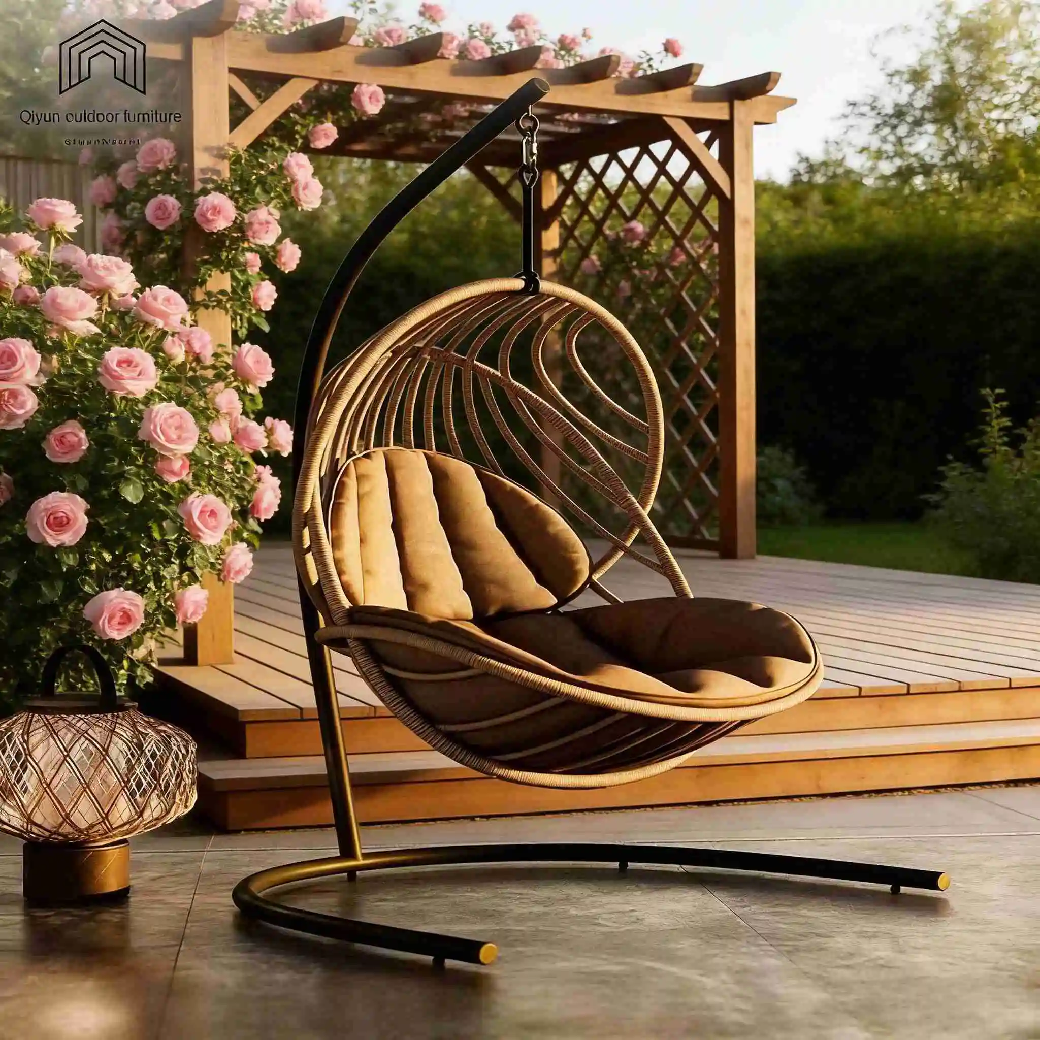

Modern Rattan Hanging Basket Swing Rocking Chair Courtyard Balcony Villa Living Room Outdoor Furniture Terrace Leisure Chair