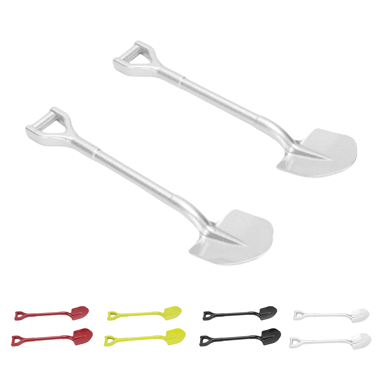 2PCS RC 시뮬레이션 메탈 삽 합금 RC 자동차 삽 도구 1/10 RC 크롤러 장식 액세서리 RC 크롤러 액세서리