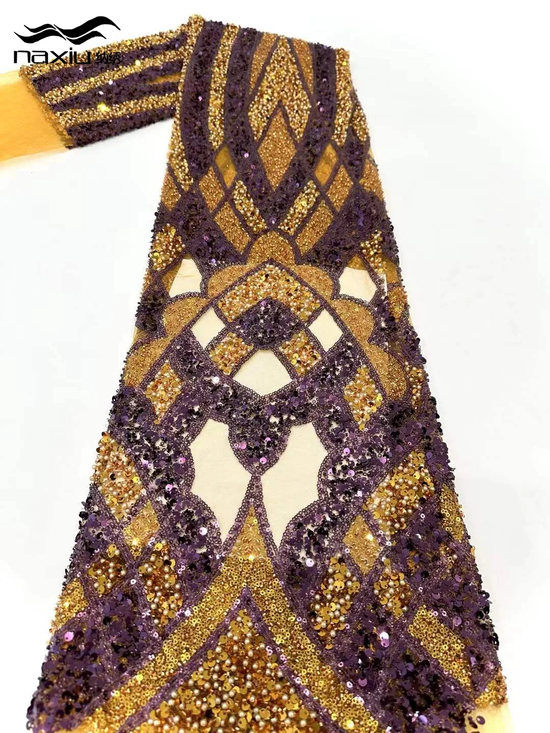 

Madison Mesh Sequins Lace Fabric 3D Embroidery French Net 2025 High Quality Nigerian African Lace 5 Yards for Party Dress Sewing