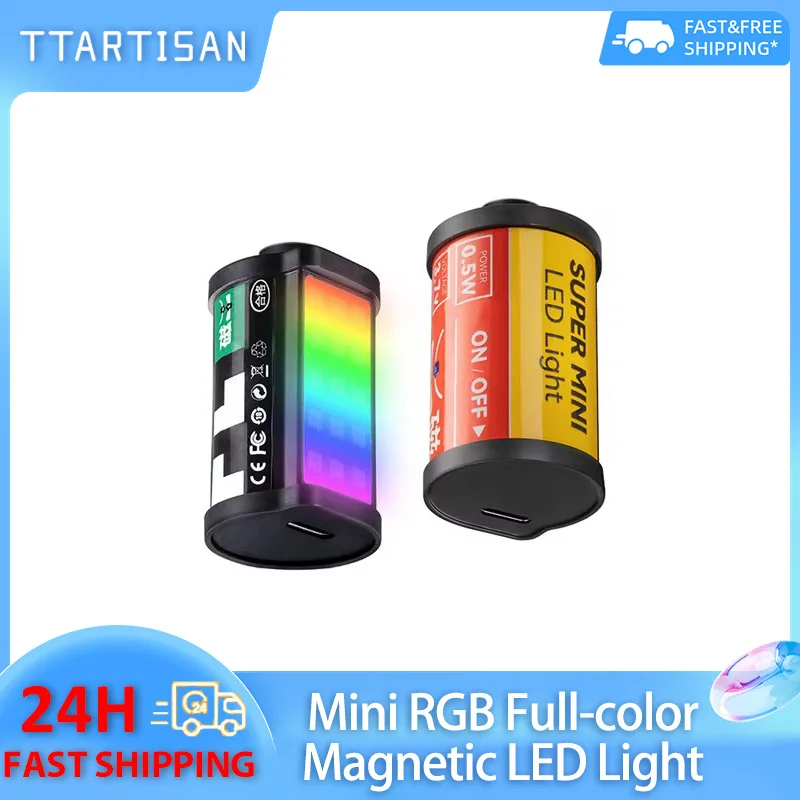 TTArtisan Mini RGB Full-color Magnetic LED Light for Camera Vlog Live Streaming with Cold Shoe Mount 0.5W Fill Light CRI 95+