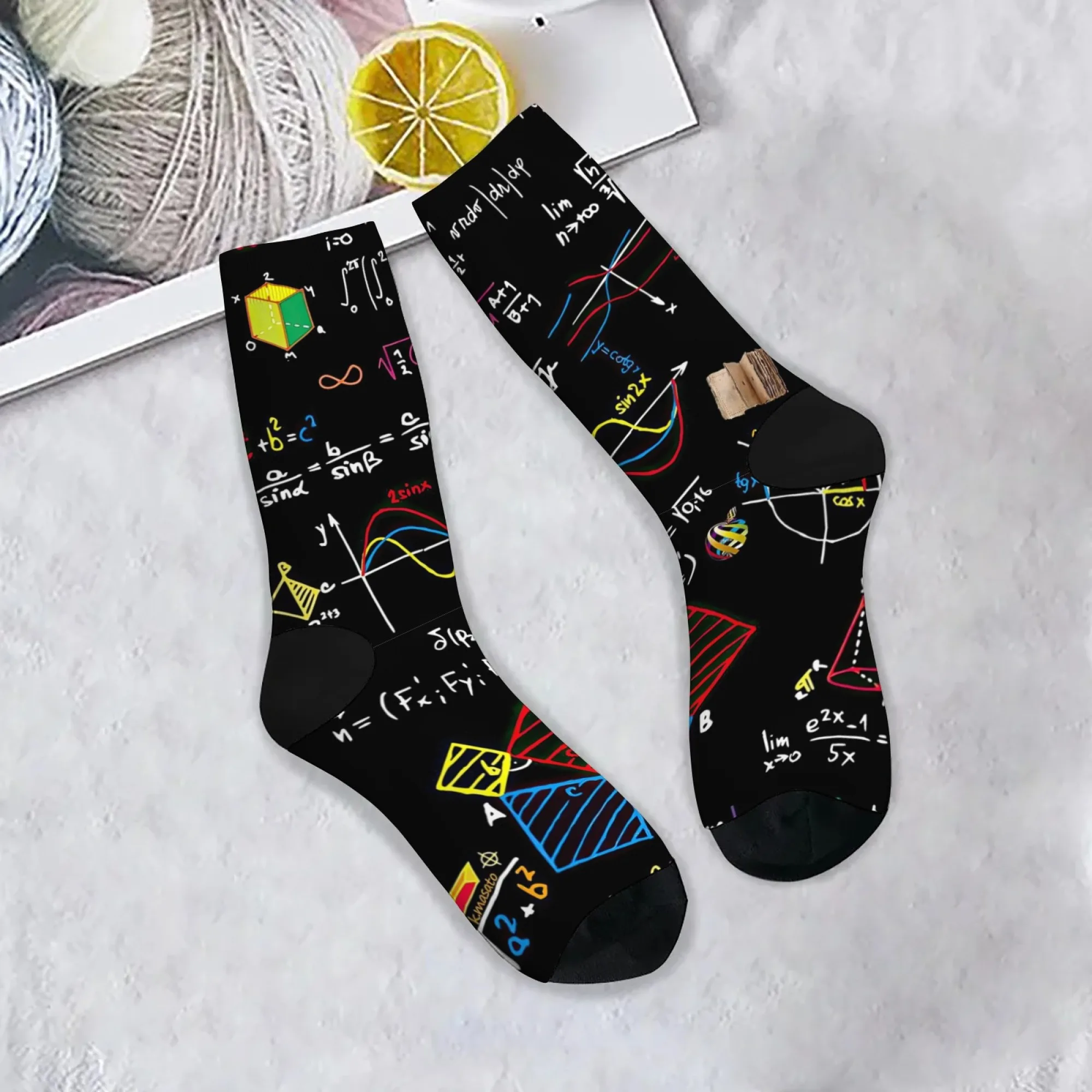 Mathematical Formula Socks Non-slip Elastic Breathable Men's Socks Travel Leisure Hiking Happy Party Harajuku Streetwear Socks