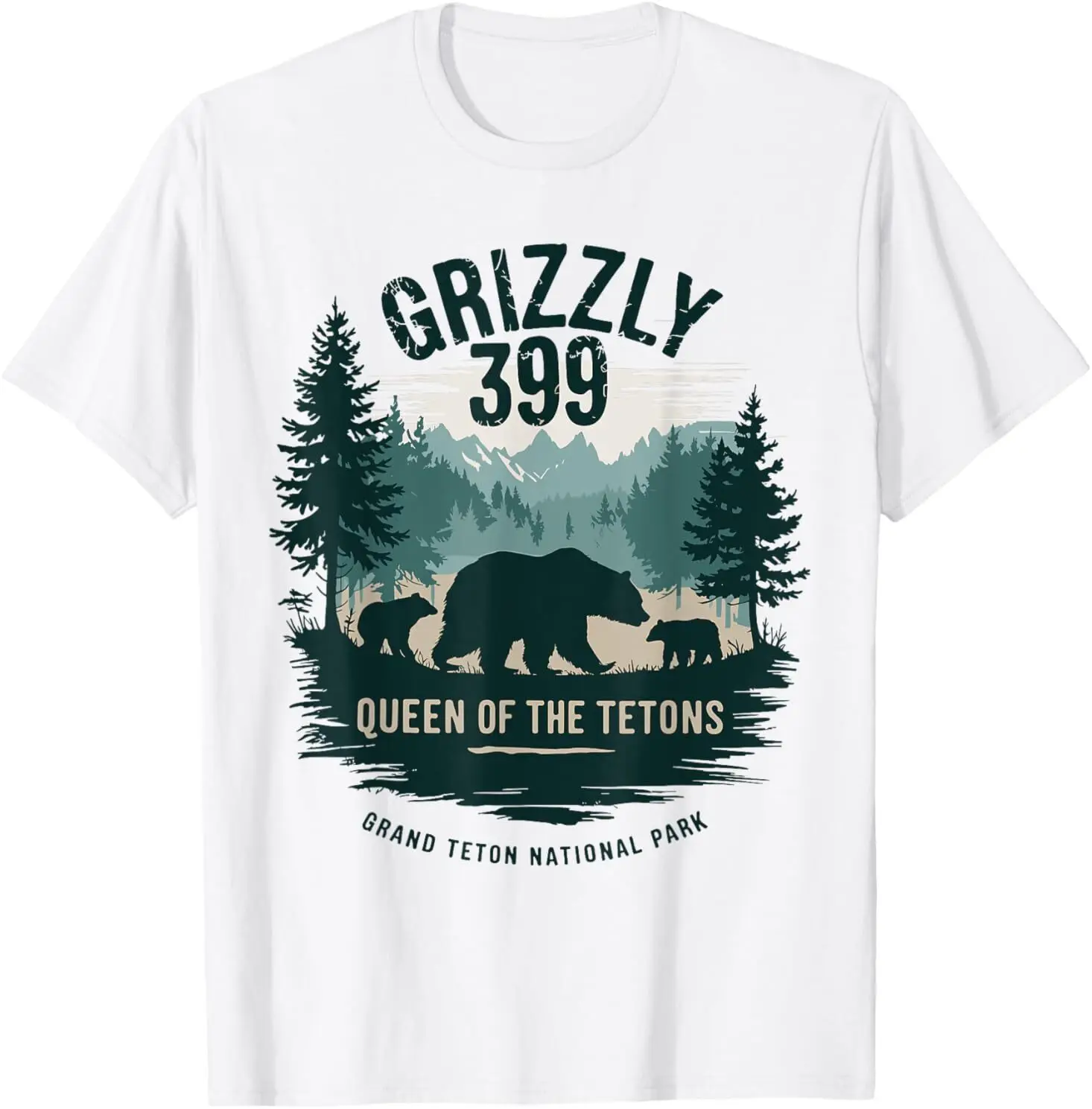 

Queen Of The Tetons Grizzly 399 Bear Lovers National Park T-Shirt