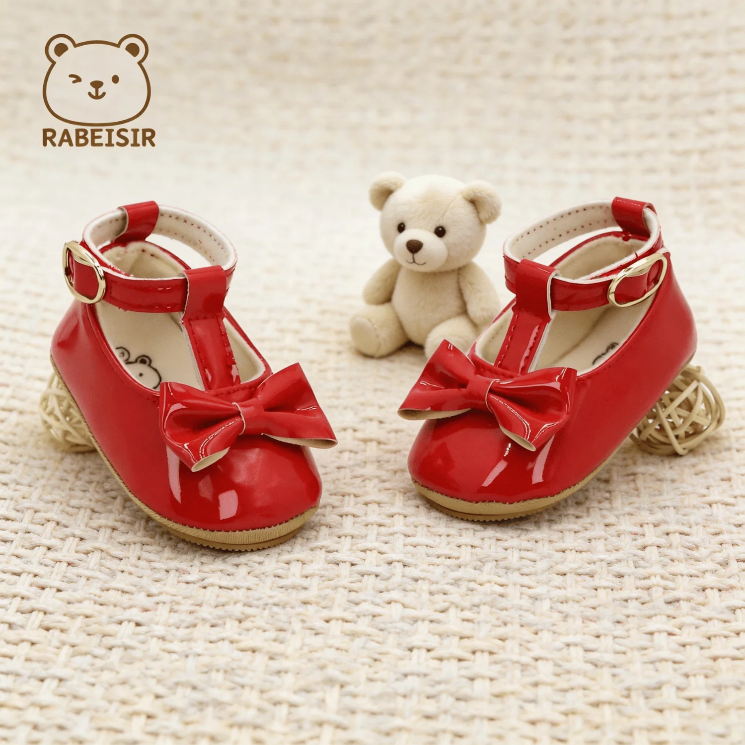Elegante Mary Jane Schuhe für Babymädchen aus Lackleder mit großer Schleife, T-Riemen-Design, Schnallenriemen und weicher Sohle – ideal als erste Schuhe für Kleinkinder. – Detail 10