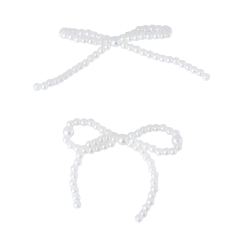 Sophisticated Pearl Bowknot Accessory Eye Catching Ornament Fashion forward Pearl Bowknot Adornment for Trendsetters