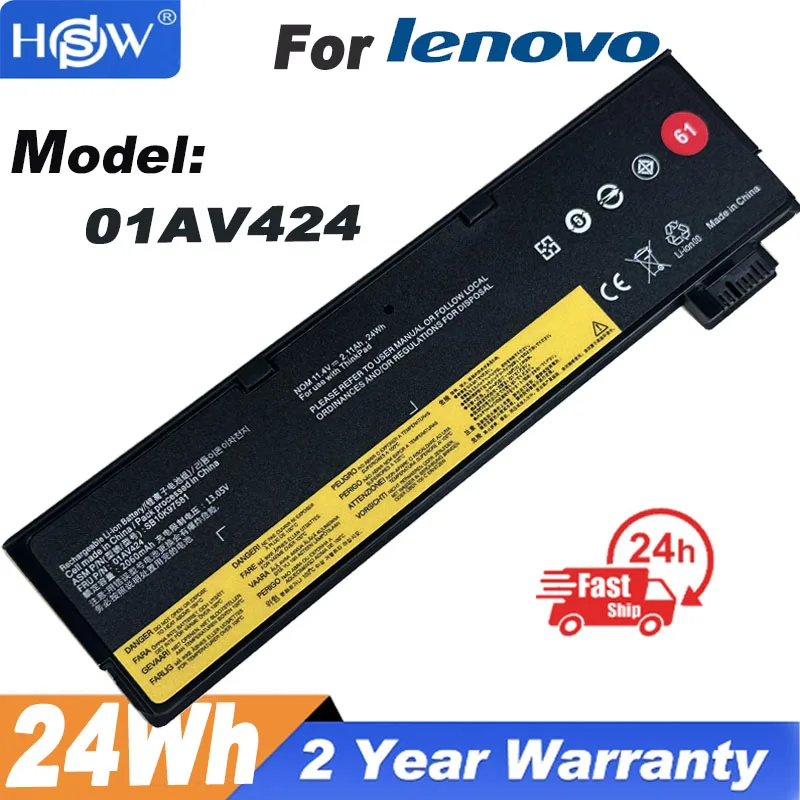 01AV423 SB10K97580 Laptop Battery for Lenovo ThinkPad T470 T570 T480 T580 P51S P52S TP25 A475 A485 61 01AV424 01AV452 01AV490