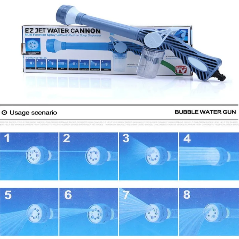 EZ Jet-Pistolet à eau haute pression, canon à eau pour jardin et livres automobiles
