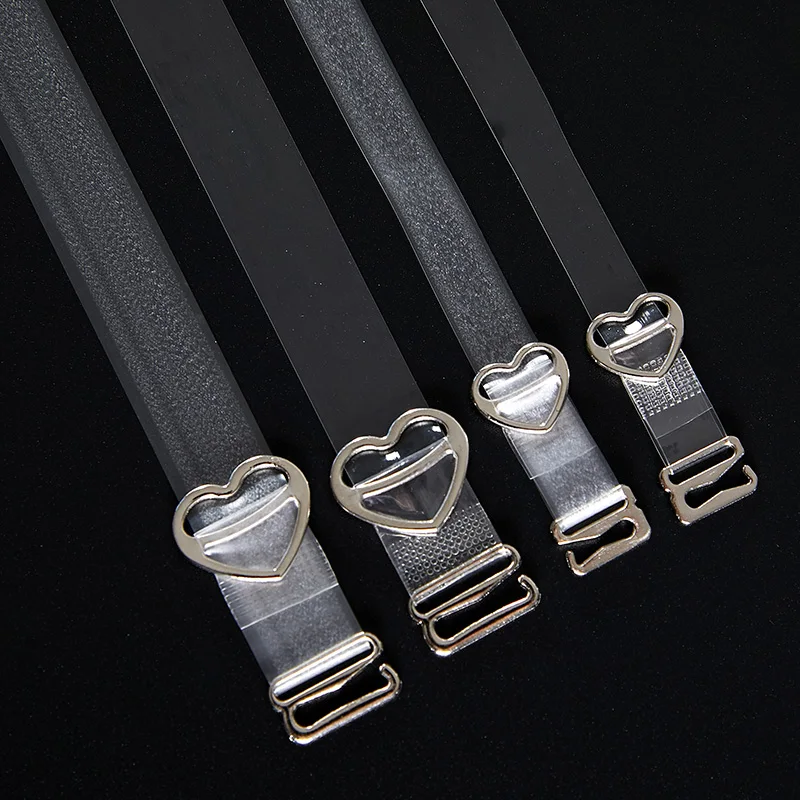 Heart Clear Bra Straps Transparent Invisible Adjustable Silicone Ultra-thin Shoulder Straps Women High Elastic Belt Accessories