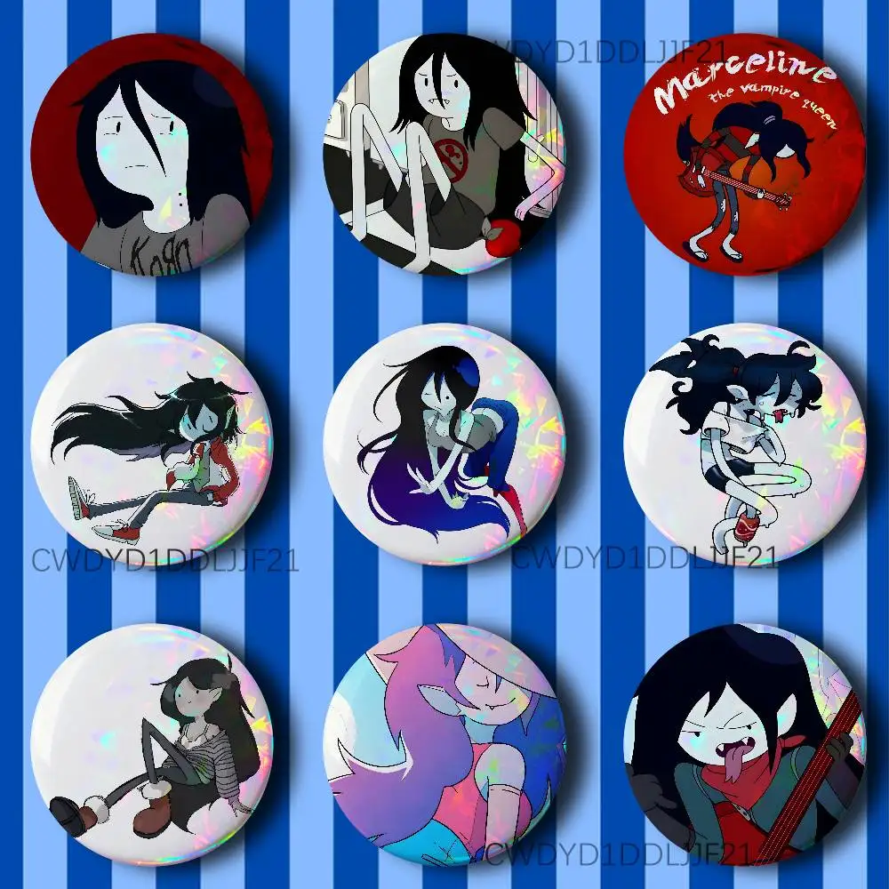 Vampire M-Marceline Cartoon Button Pins Tinplate Brooches Cartoon Creative Badge for Backpack Clothes Decor