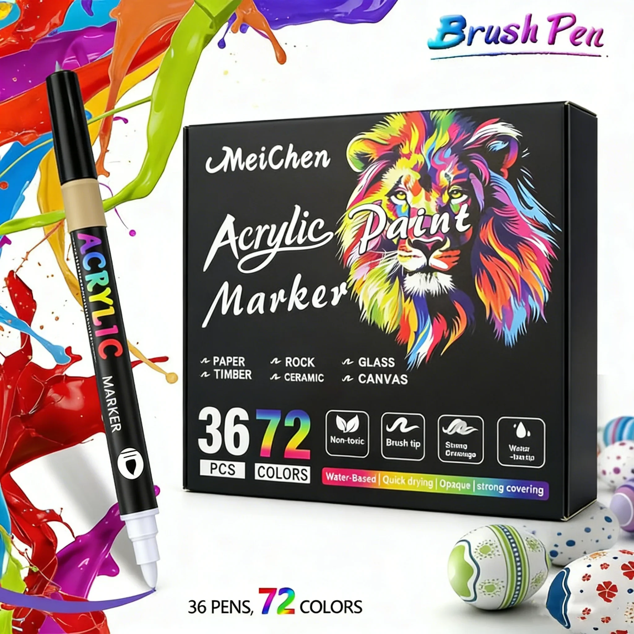 

96 цветов акриловых маркеров Двусторонний Перманентные маркеры для Камень Стекло Дерево Керамика Ткань Холст