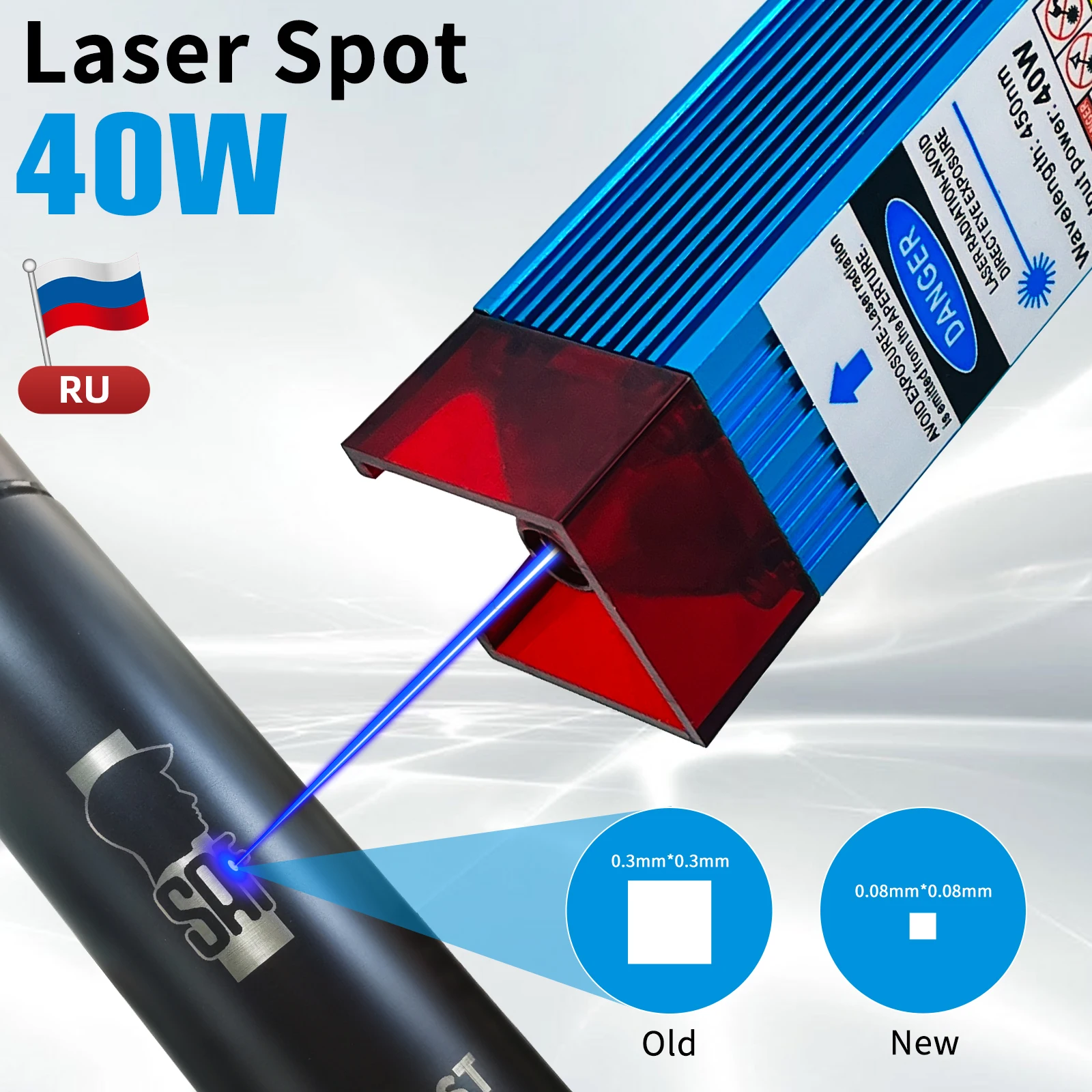 Moduł laserowy 450nm 40W TTL/PWM grawerowanie laserowe głowy DIY do cięcia laserem CNC do grawerowania drewna narzędzie skompresowana technologia punktowa