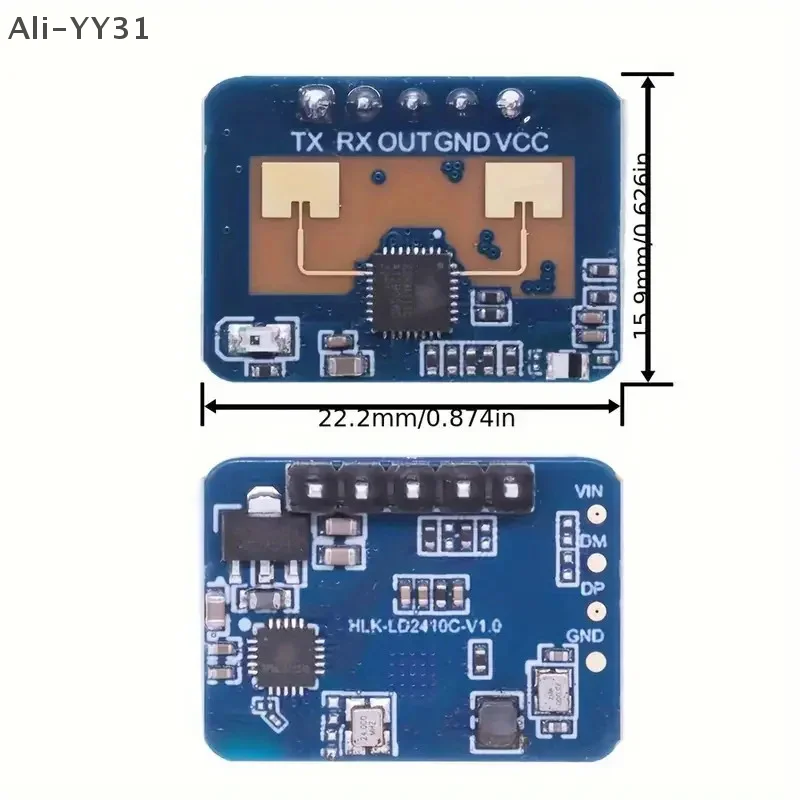 LD2410C 24 جيجا هرتز وجود الإنسان الاستشعار FMCW موجة الرادار التعريفي وحدة الجسم نبضات القلب كشف أجهزة الاستشعار عالية الدقة #6