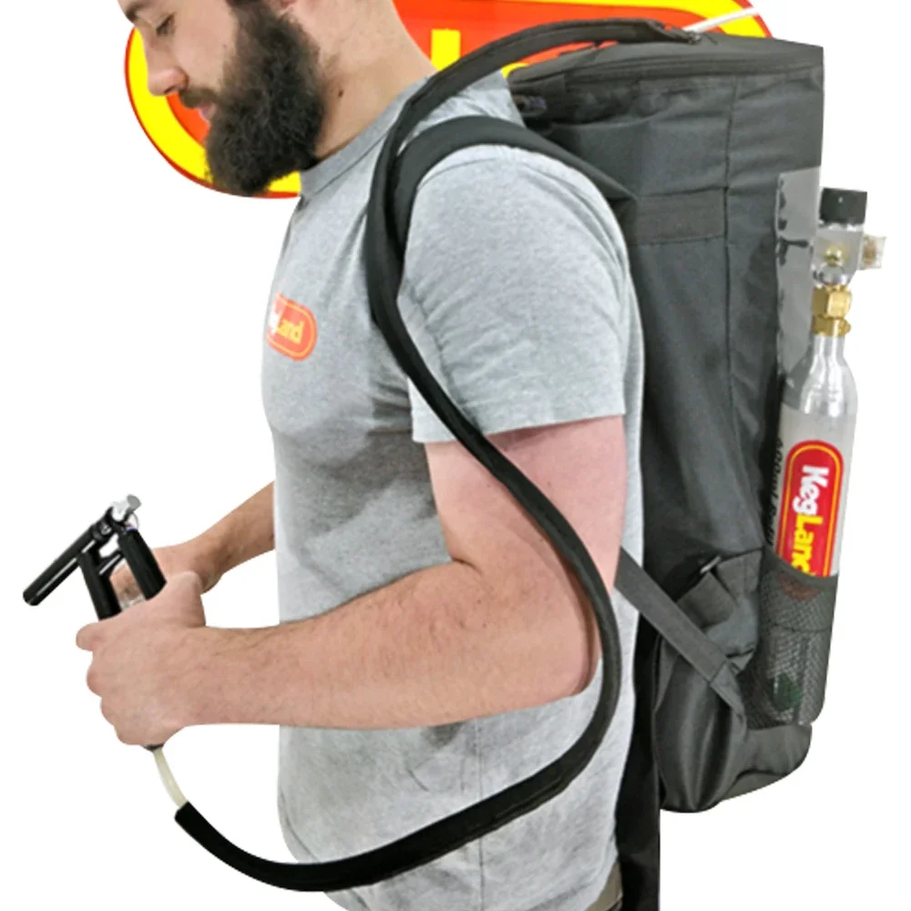 KegLand Wasserdichter Rucksack, geeignet für 19L Bierfass. Leicht zu tragen. Nehmen Sie das Party-Heimbrauegerät