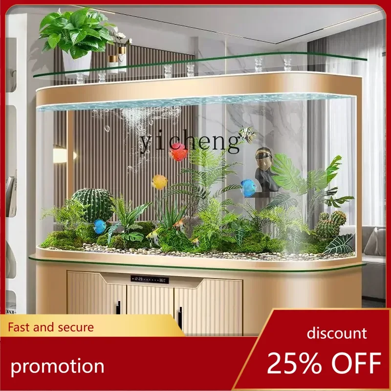 

Аквариум с цирконием для гостиной, небольшой интегрированный напольный резервуар для золотых рыбок, вертикальный настенный ящик для воды