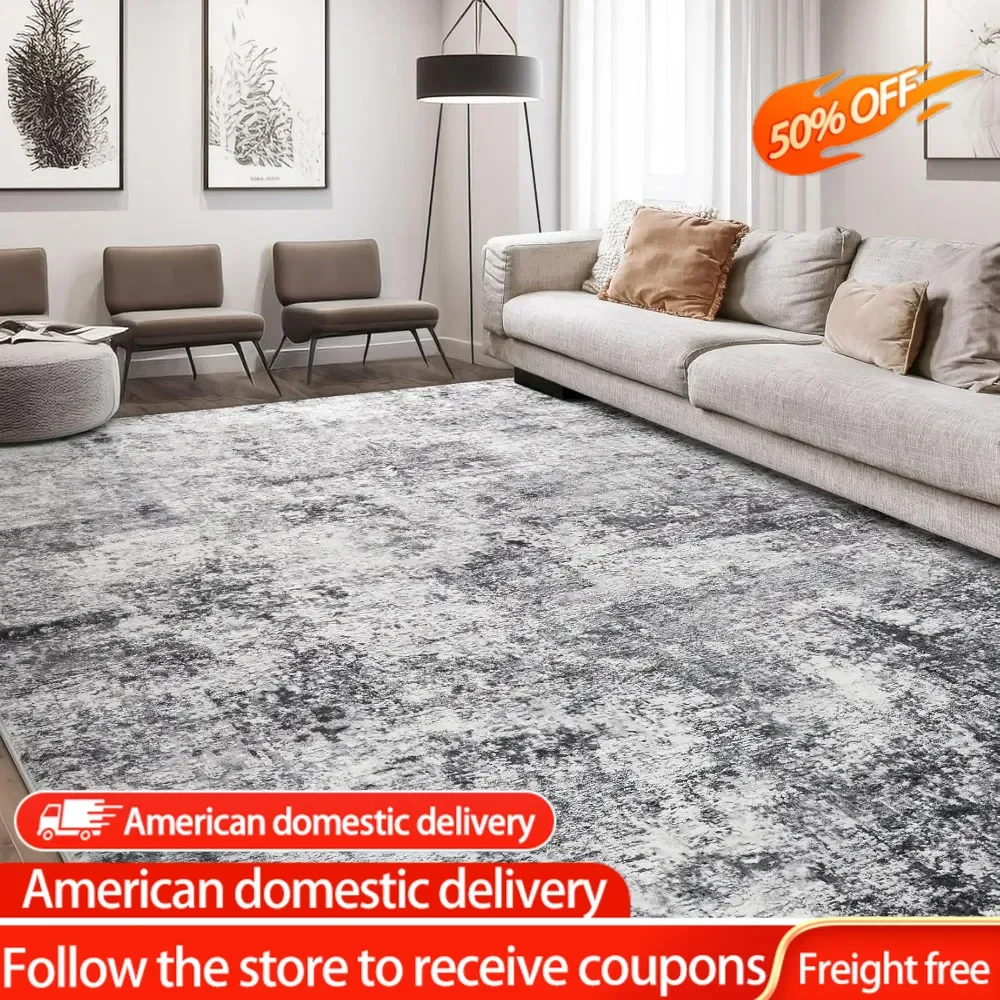 

Area Rug Living Room Rugs - 9x12 Large Soft Indoor Neutral Modern Abstract Low Pile Washable Rug Carpet for Bedroom Dining Room