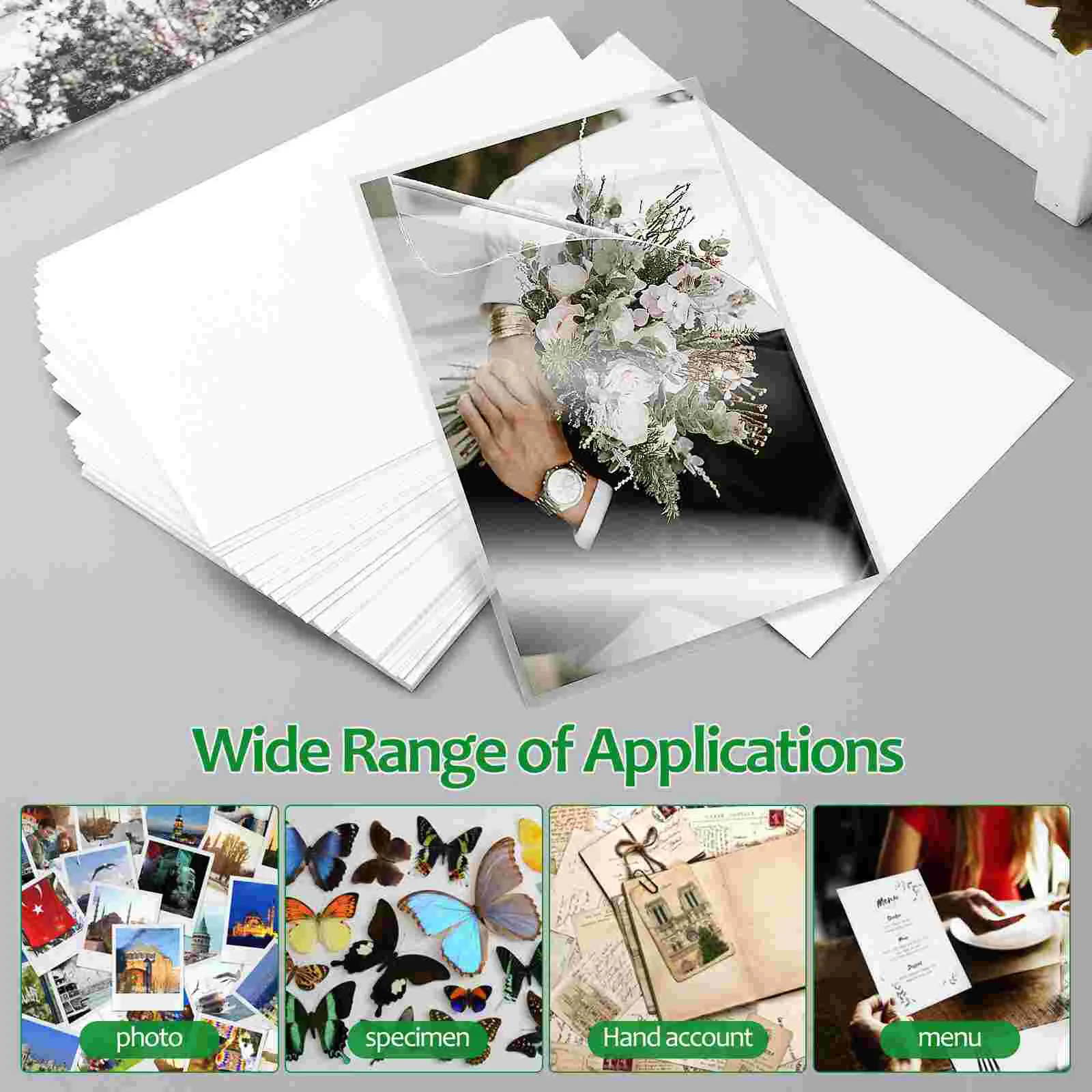 50 Sheets Laminating Pouches Cold Laminate Photos from Clear Stickers Protective Plastic Films The Photograph Pvc