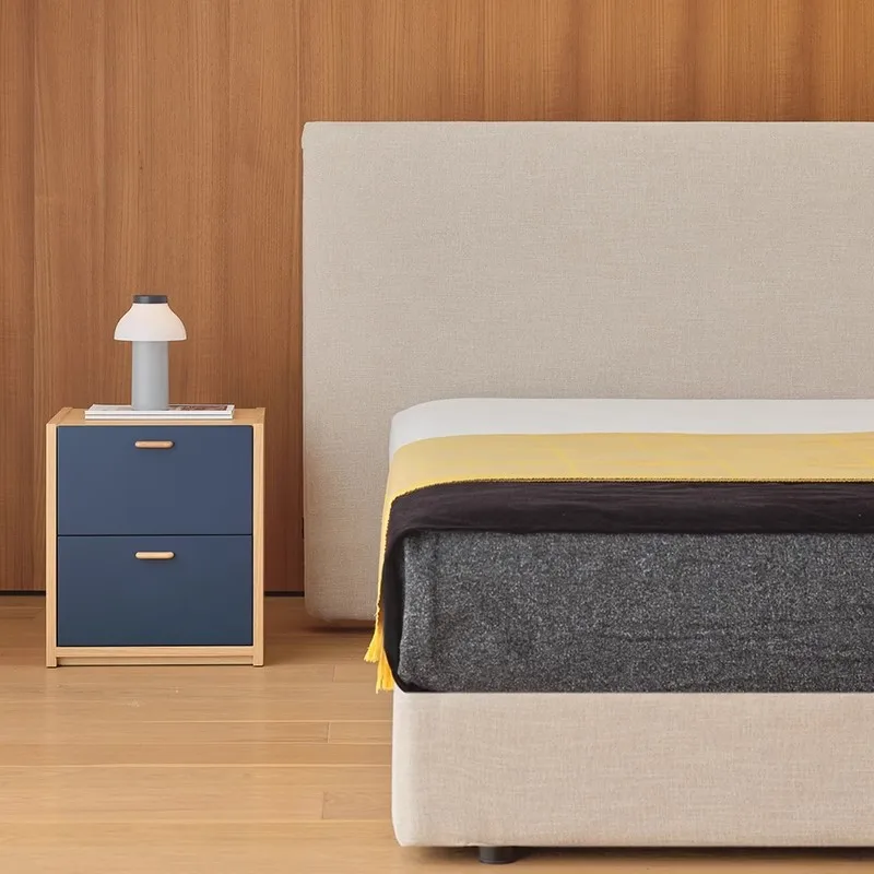 

No. 1 bed wide bed screen flush edge modern simple fabric Nordic Japanese double bed