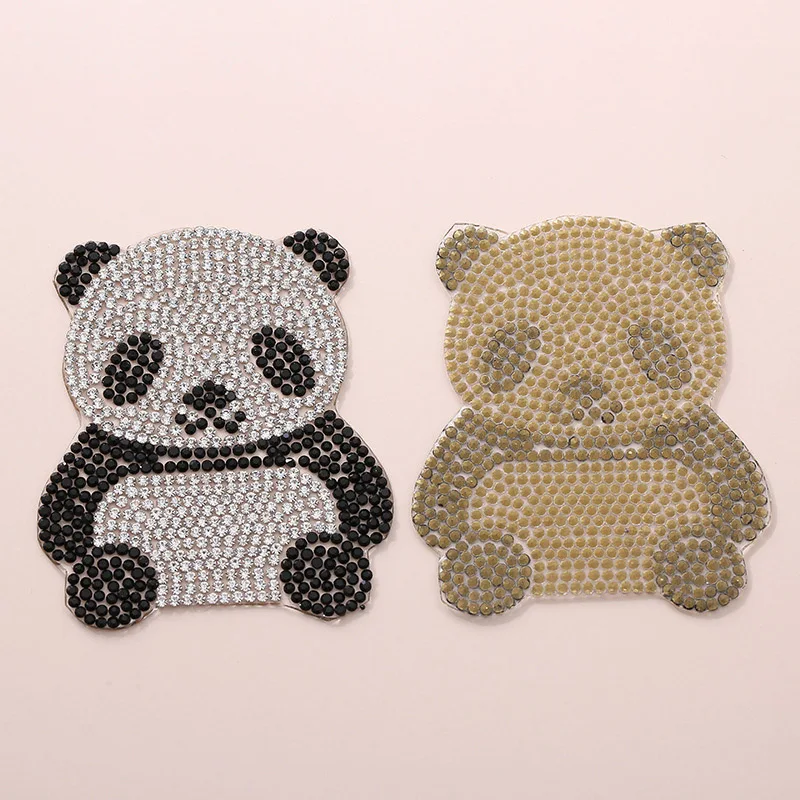 Thermal Patches Panda Rhinestone Applique DIY For Clothing Jacket Backpack Sewing Decorative Badges Punk Stickers BX008