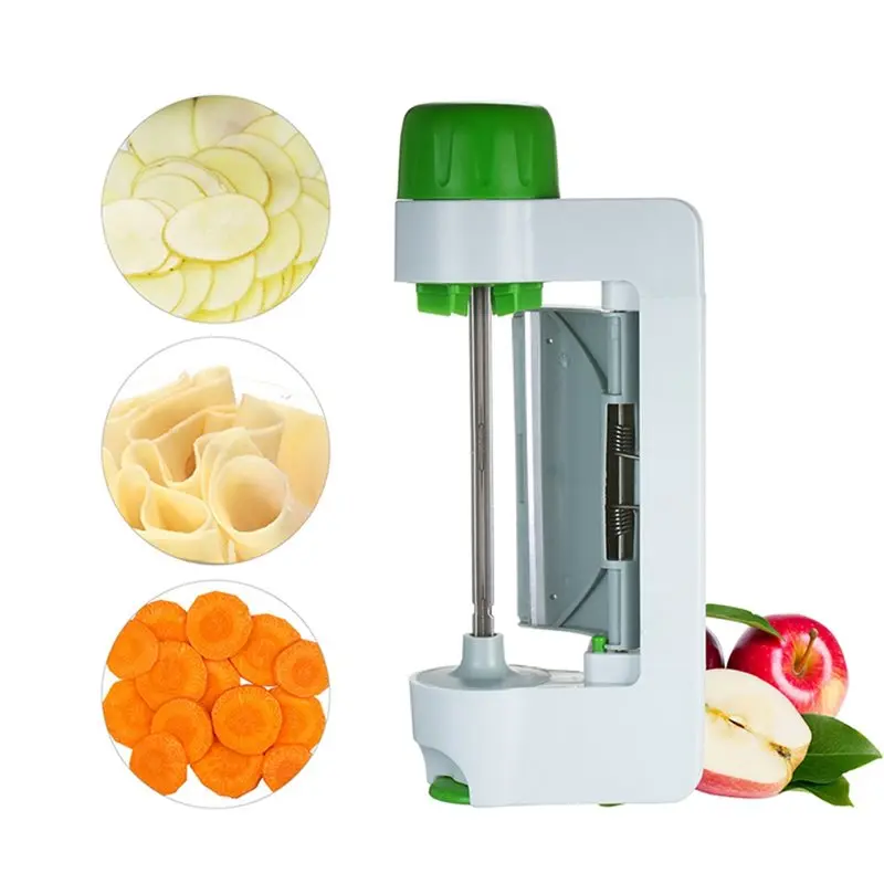 

ABWZ-Vegetable Peeler Portable Manual Multi-Function Fruit Slicer Cutting Tool Faster Round Sheet Veggie Sheet Slicer