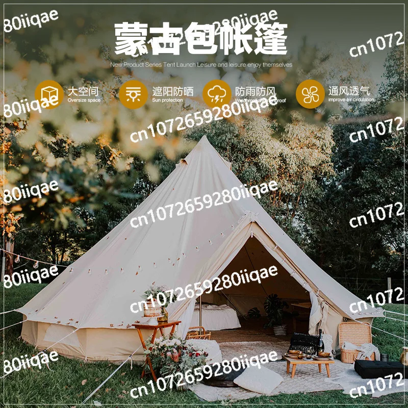 

Light Luxury Camping Agritainment Bed and Breakfast Pyramid Outdoor Indian Yurt Tent Camp