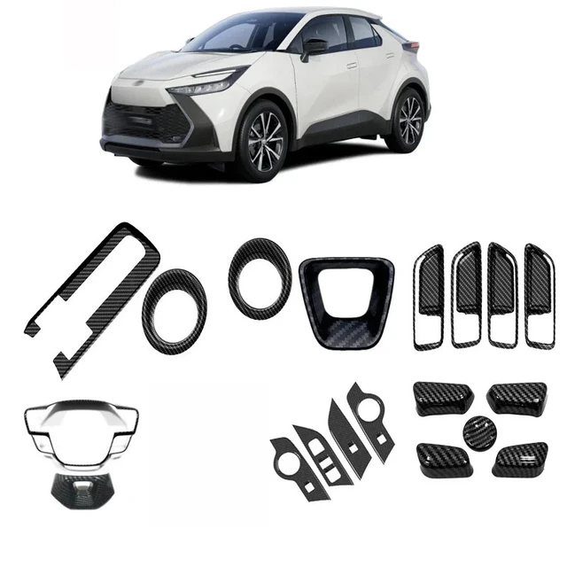 Akcesoria wewnętrzne do Toyota CHR C-HR 2024 2025 Panel zmiany biegów Przycisk przełącznika szyby Pokrywa wylotu powietrza Naklejki dekoracyjne