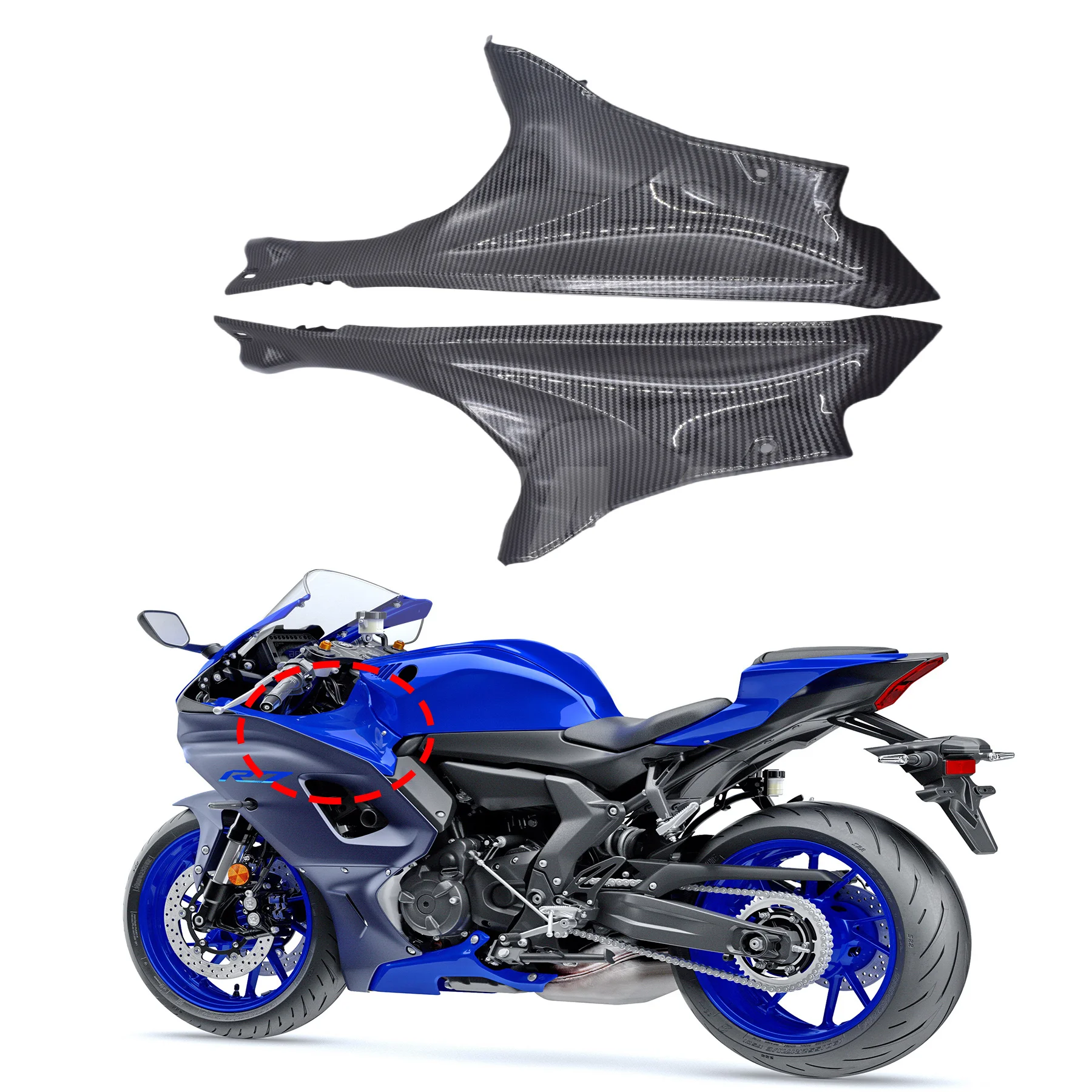 

For YAMAHA YZF-R7 R7 2022 2021 ABS Plastic Winglets Parts Fairing Fenders Panels Cover Kit Cowl Accessories