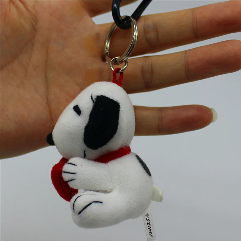 1piece 6CM Cute high quality Peanuts Snoopy Plush pendant toys Snoopy dog Woodstock  KEY CHAIN animal toys