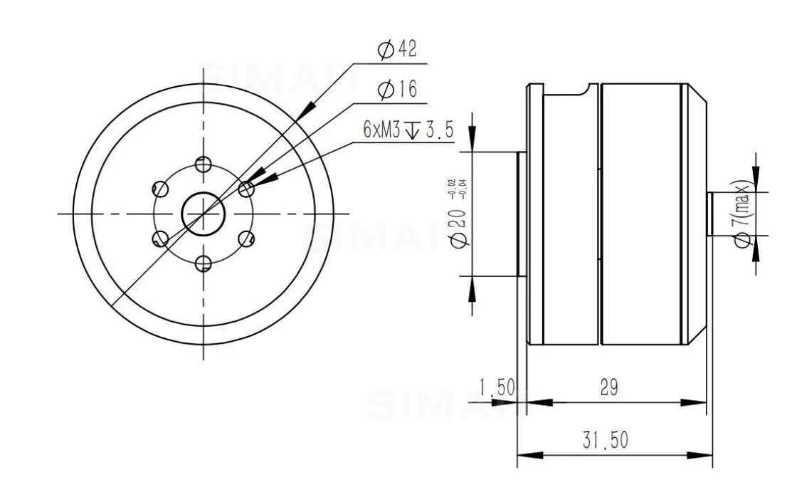 FOR DAMIAO DM-H3510 BLDC Hub Motor 24V 0.18Nm with Driver Encoder, Direct Drive Servo Motor for Robot Joint