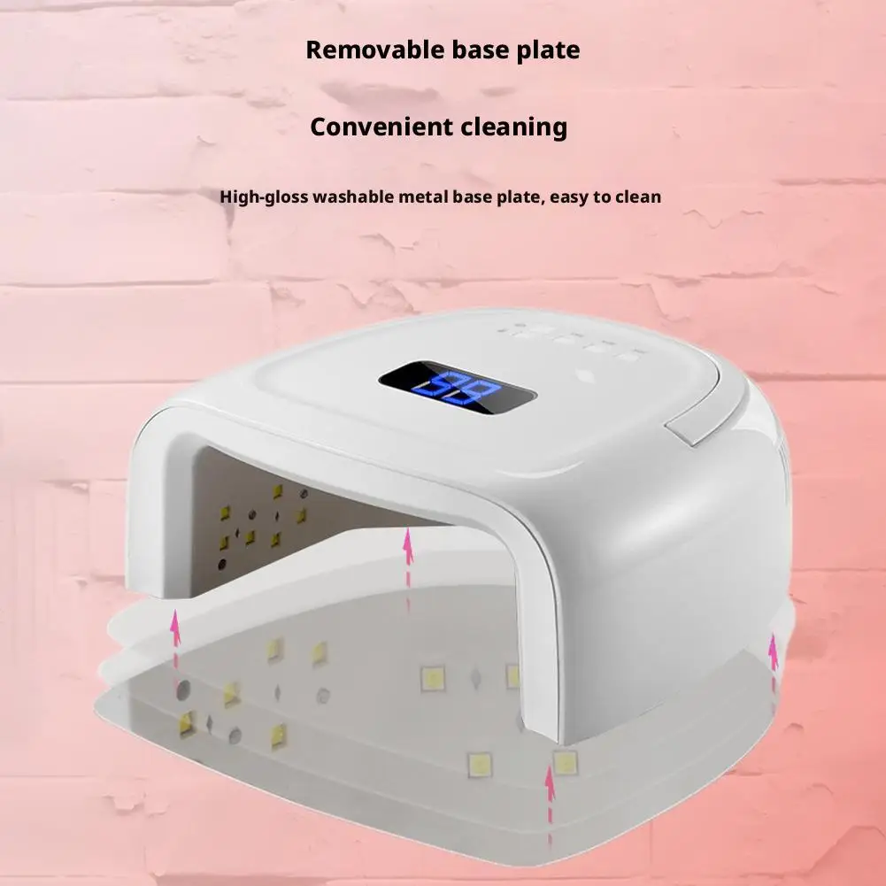 مصباح أظافر LED بالأشعة فوق البنفسجية قابل لإعادة الشحن بقدرة 60 وات، مجفف أظافر لاسلكي أسرع، مصباح معالجة احترافي لأظافر القدم