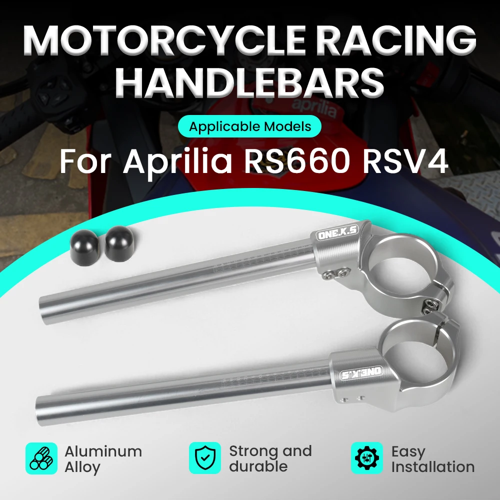 

51MM CNC Aluminum Motorcycle Handlebar Clip-Ons Fork Handle Bars Clip ons For Aprilia RS660 RSV4 RSVR