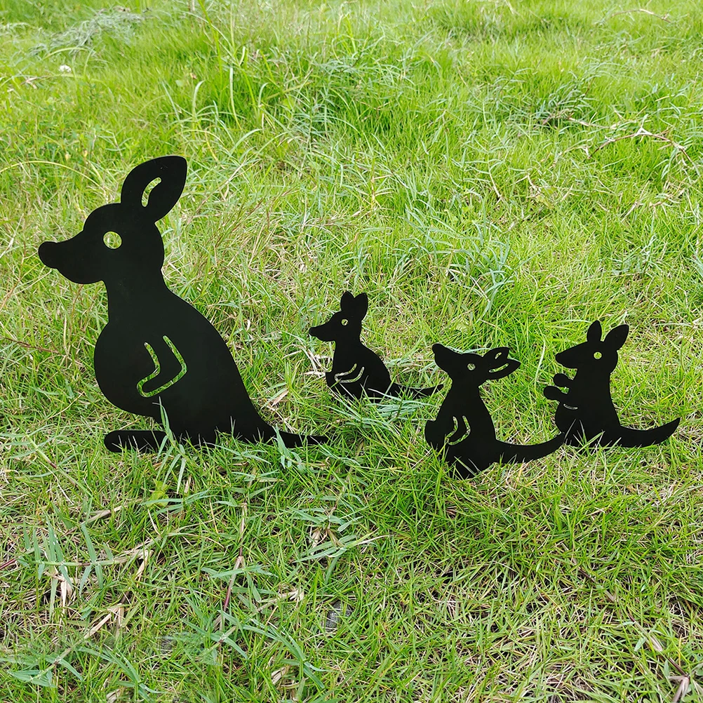 

Kangaroo Garden Decor Outdoor Lawn Statue Sculpture Iron Art nament Adornment Lawns Animal Adornment Yard nament Art