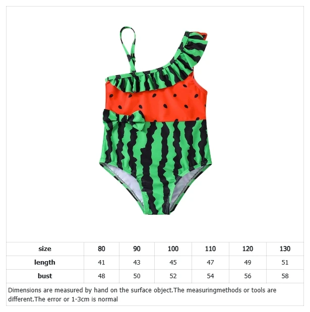 Watermelon Girls Swimsuit One Shoulder Halter One-piece Swimsuit Baby Beach Beach Spa Swimsuit