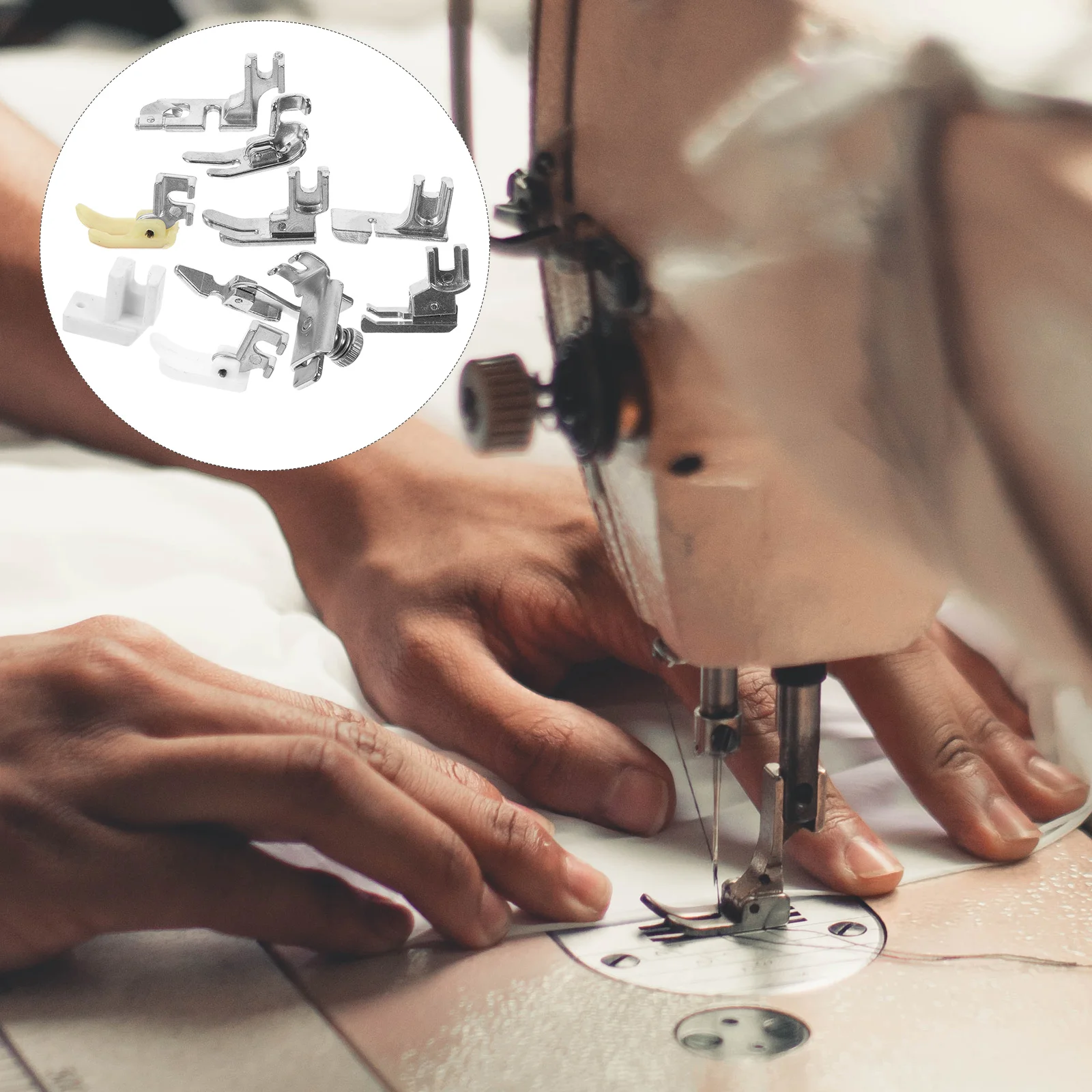

9 Piece Sewing Machine Presser Foot Set Durable Material Multi function Feet Easy Install Remove Suitable Beginner Professional