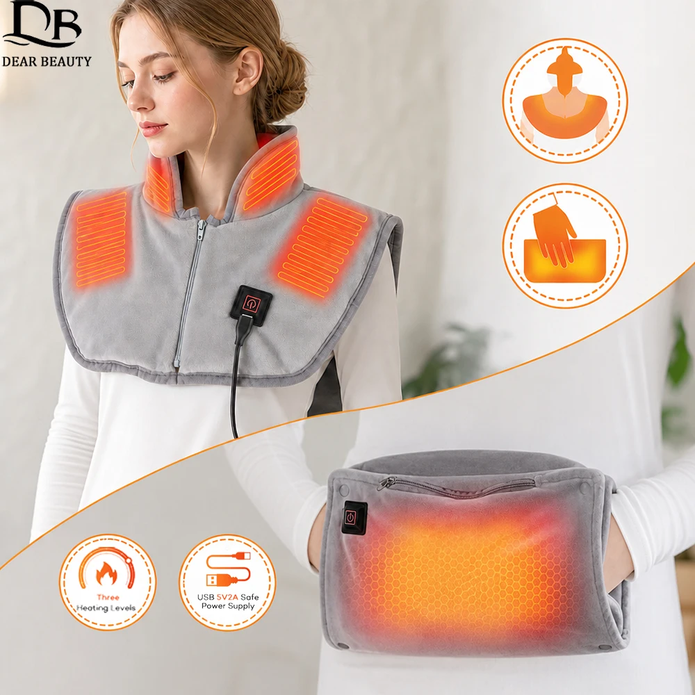 Electric Heating Shoulder Neck Pad And Hand Warmer Winter Warm Tool 3 Levels USB Heated Wrap For Back Cervical Thermal Shawl