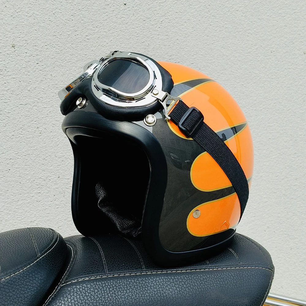 Casco de motocicleta TT & COCASCOS de fibra de vidrio, tecnológico japonés, carcasa pequeña Vintage, 3/4 Jet Scooter, Cascos, aprobado por DOT ECE