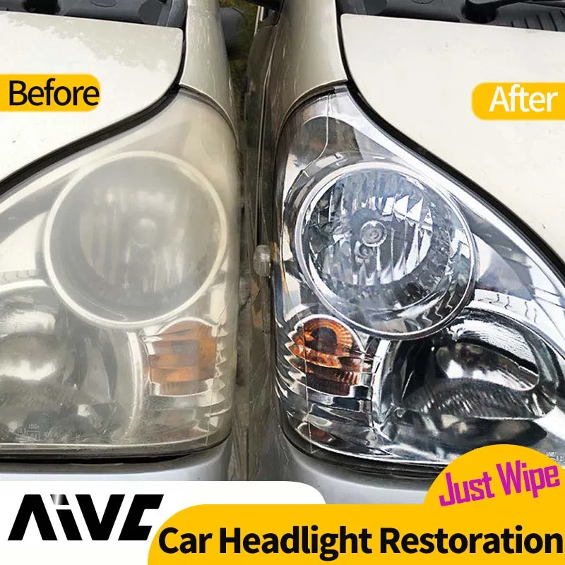 Aivc Car Headlight Restoration Yellow Oxidize Removal Paste Headlamp Polish Coating Kit Light Repair Remove Scratch Car Detailin