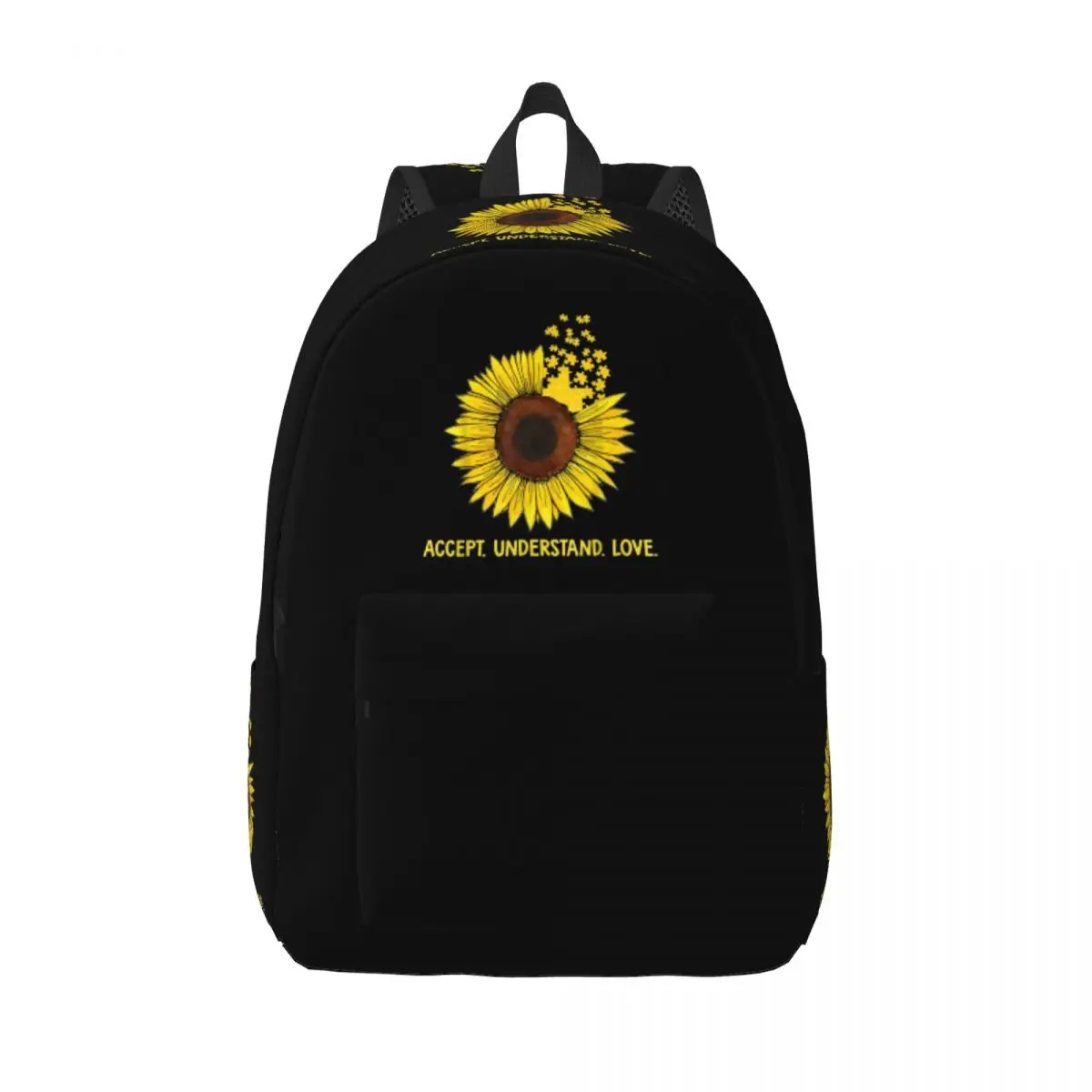 

Love Sunflower Backpack for Men Women Fashion Student Work Daypack Laptop Shoulder Bag with Pocket