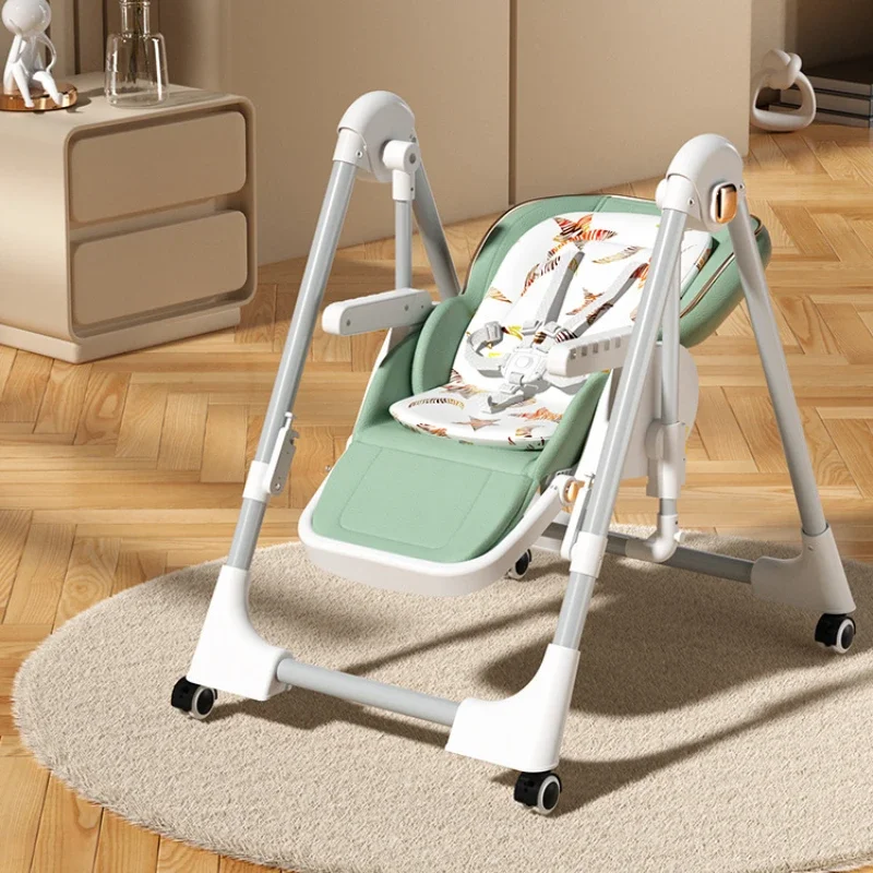 Adjustable Folding Baby High Chair Booster Seat for Dining Table with Detachable Tray and Safety Belt