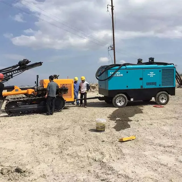 Portable Mobile LGCY-18/17 Diesel Engine Screw Air Compressor With Wheels For Mining Or Water Well Drilling