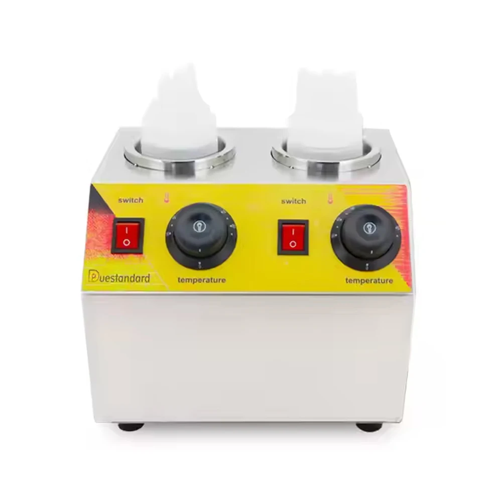 

Двойной подогреватель для бутылок с соусом 220 В/110 В, машина для подогрева горячего шоколада, дозатор из нержавеющей стали, расплавитель