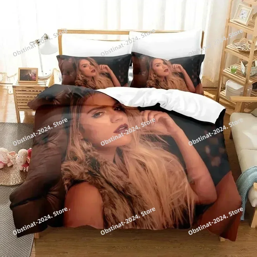 New 3D Singer Karol G Bedding Set Printed single Comforter Quilt Bed Cover Duvet Cover Pillow Case 3 Pieces Sets Kids Adult Size