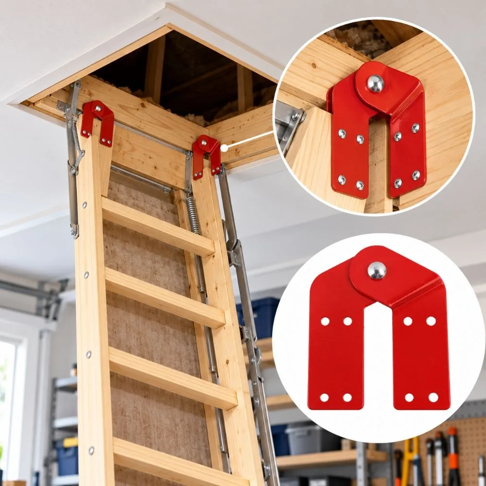 Heavy Duty Attic Ladder Hinge Replacement Part DIY Installation Step Ladder Hinge Alloy Steel Easy Install Folding Ladder Joint