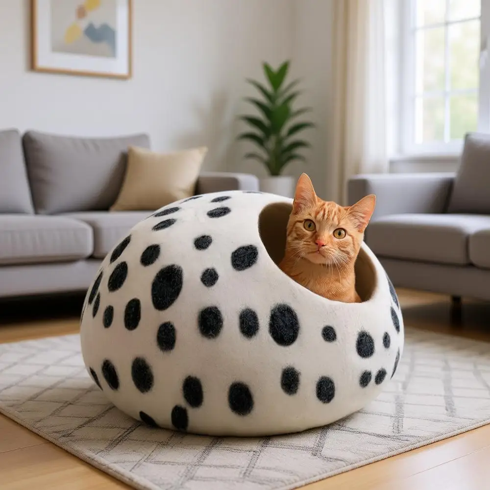 

Складной домик-укрытие для кошек — премиальный войлочный вольер для котят — закрытый домик для кошек для максимального комфорта