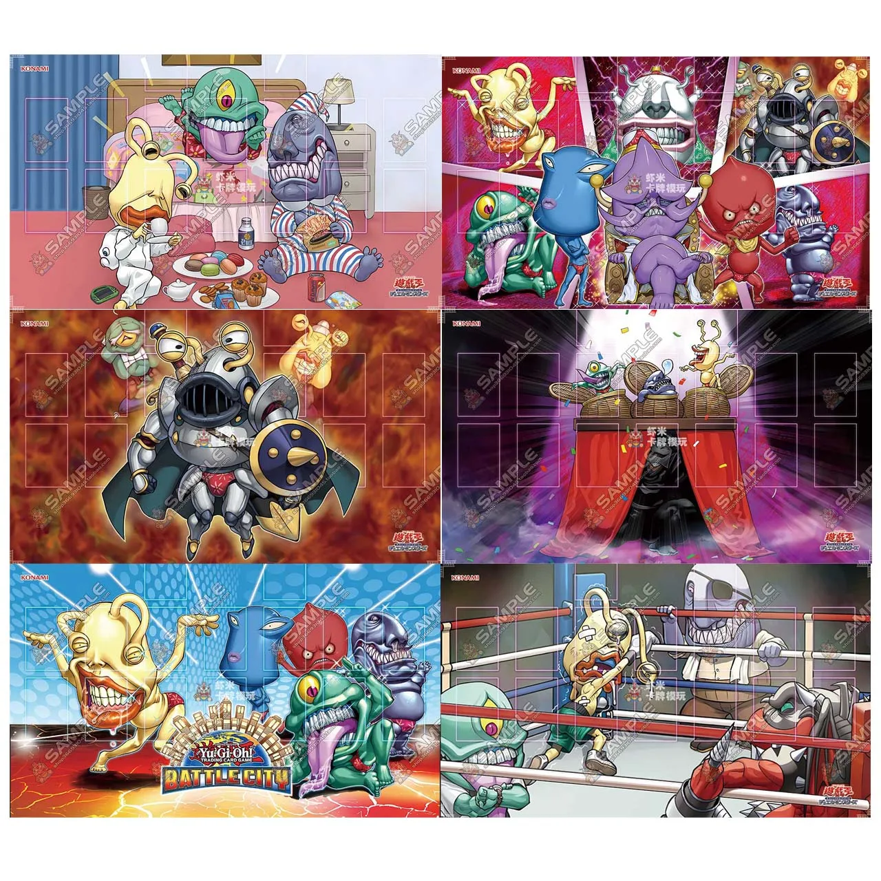 Yu-Gi-Oh! Ojama Knight Series 600x350mm Tapete de jogo personalizado único Anime Cartoon Ojama Country Tapete de jogo de tabuleiro de borracha com borda costurada