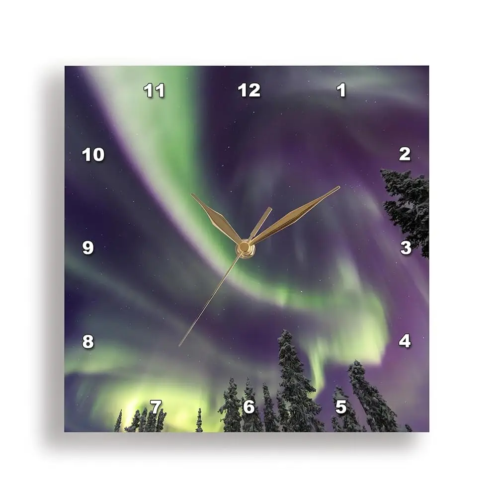 

Wall Clo Silent - 13 H - Aurora Borealis, Northern Lights, Near Fairbanks, Alaska - Abstract