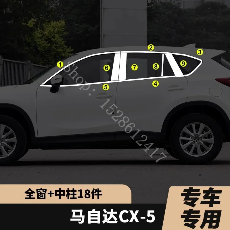 For Mazda CX-5 CX5 2013 2014~2016 Stainless steel glass window garnish pillar middle column strip trim panel Car accessories