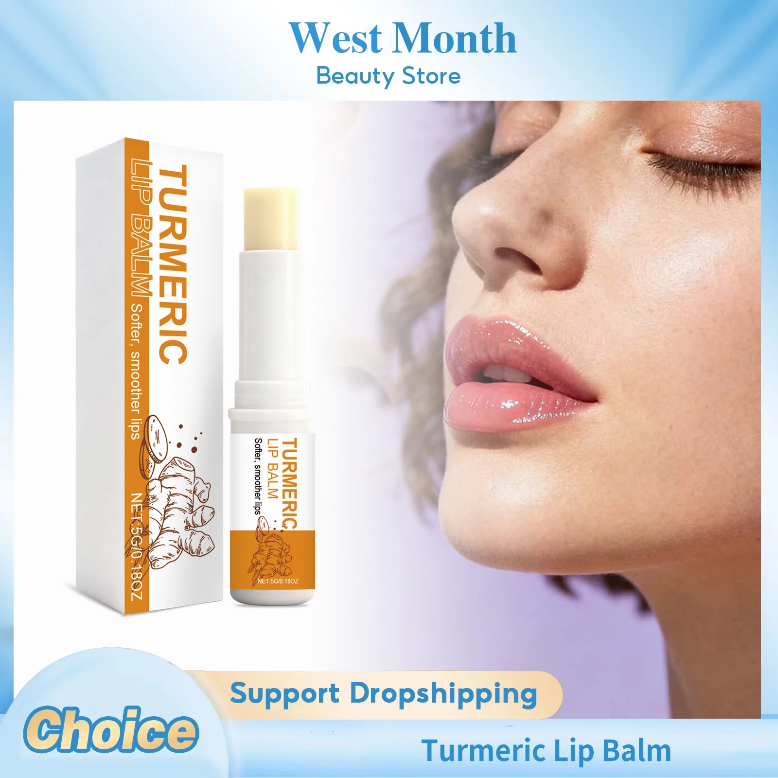

Turmeric Lip Balm Nourishing Repairing Anti-Cracking Remove Dark Lip Exfoliating Plump Gloss Lighten Melanin Hydrating Lip Stick