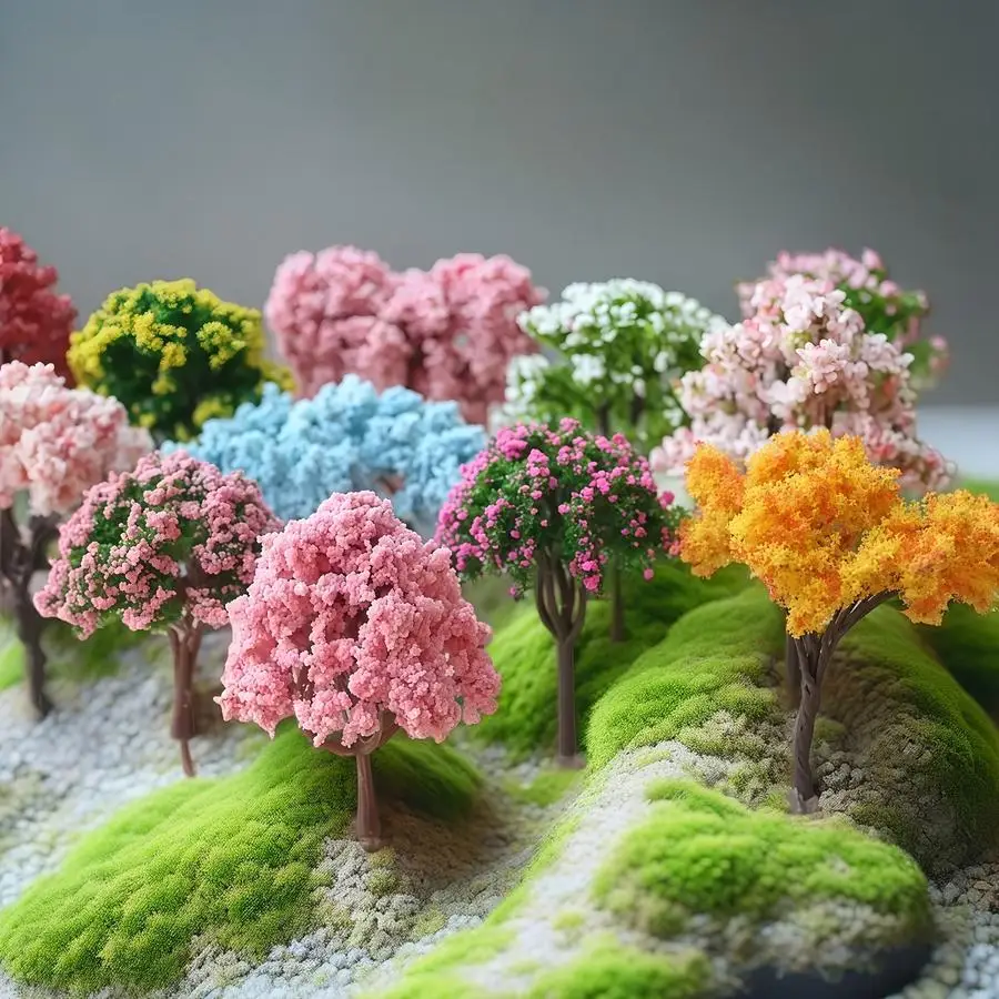 1/5/10/20/50/100pcs Micro Landscape Simulation Trees, s Random Colors And Styles, PVC Artificial Greenery Decoration, Mini Scene